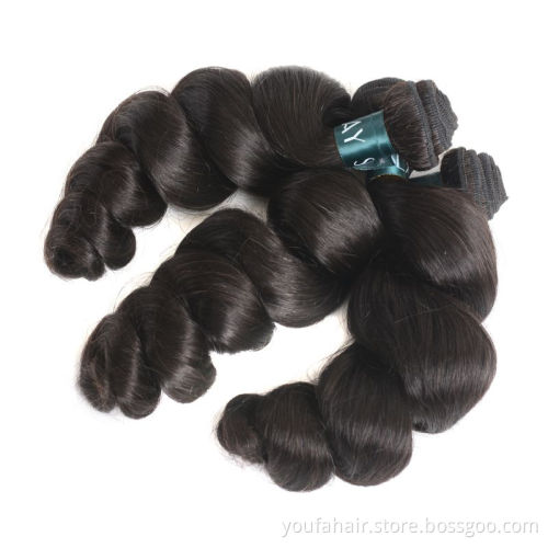Wholesale Remy Peruvian Human Hair Loose Wave Virgin Remy Hair Bundles Top Quality  Double Drawn Remy Hair Extension Type